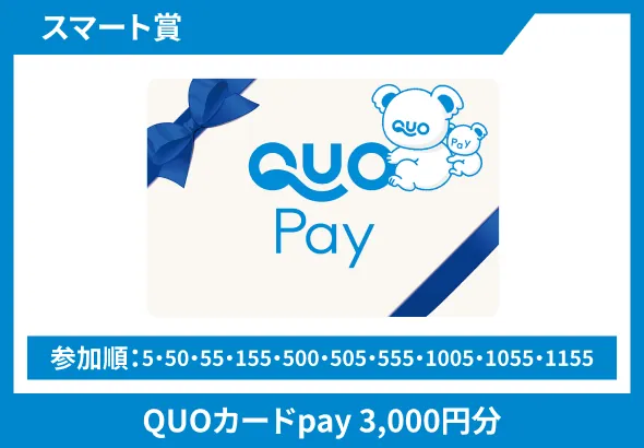 スマート賞 QUOカードpay 3,000円分